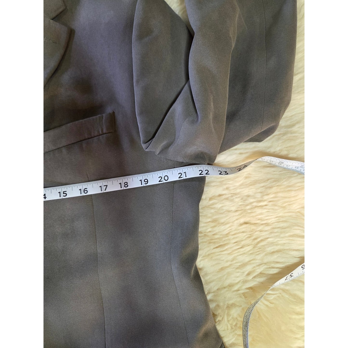 Polo Ralph Lauren Gray Beige Sport Coat Blazer Suit Jacket 22" P2P 31" long