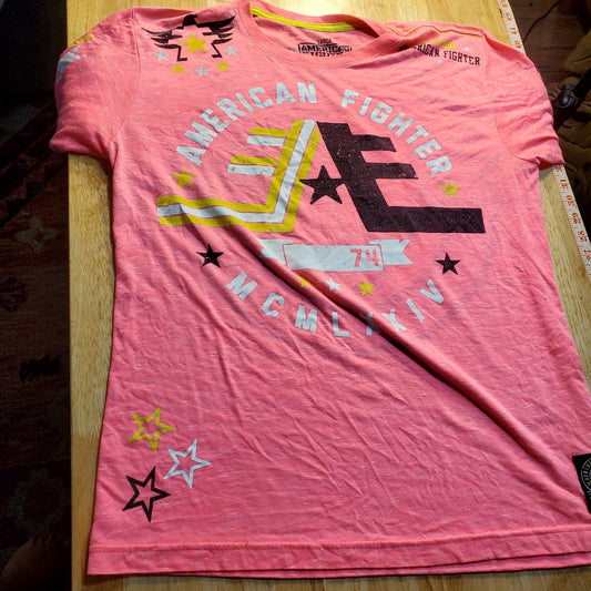 American Fighter By Affliction Pink MMA T-shirt Large