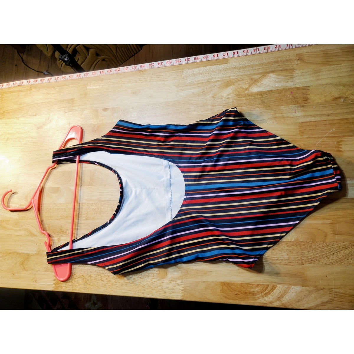 UNBRANDED PRIMARY COLOR STRIPED ONE PIECE BATHING SUIT SMALL