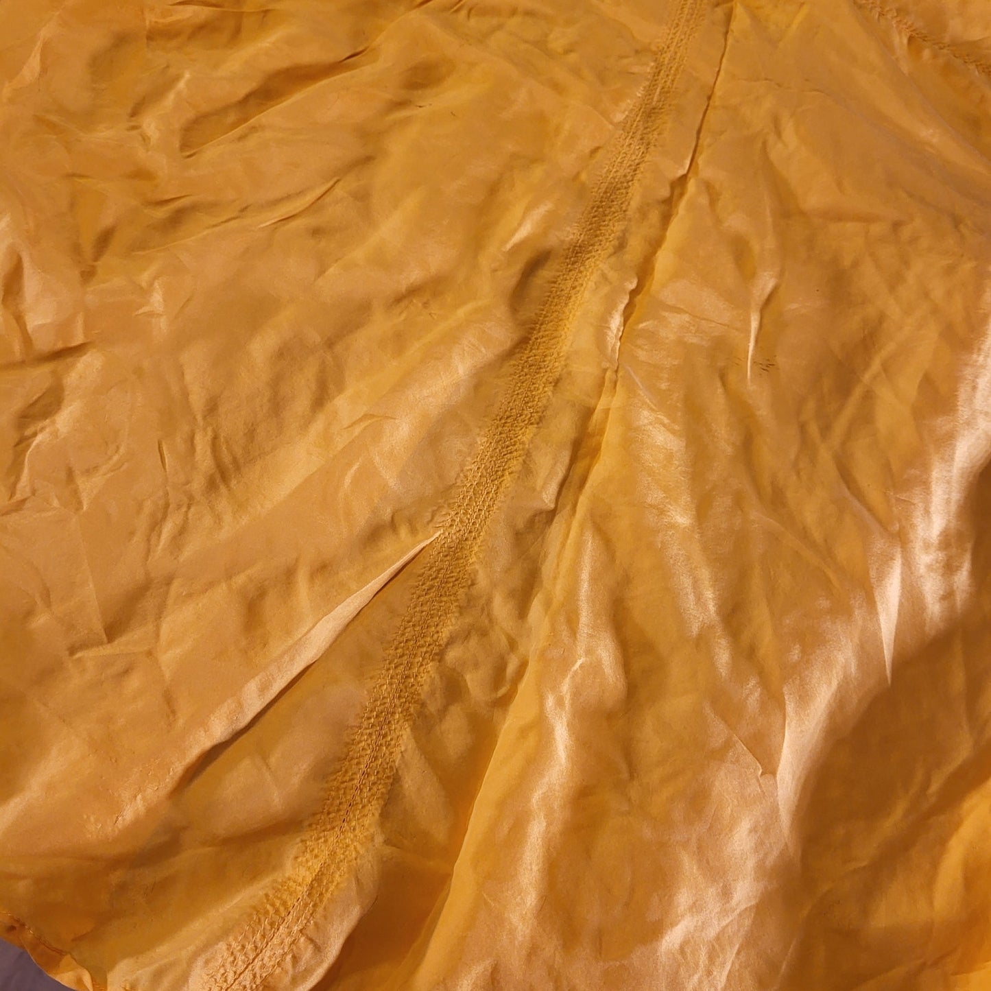 Vintage Louise Paris Mustard Yellow 100% Silk Collared Button Down Small