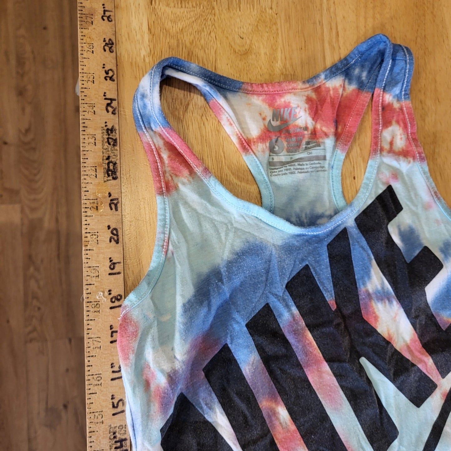 Nike Red White & Blue Tie Dye Tank Small USA 15" P2P