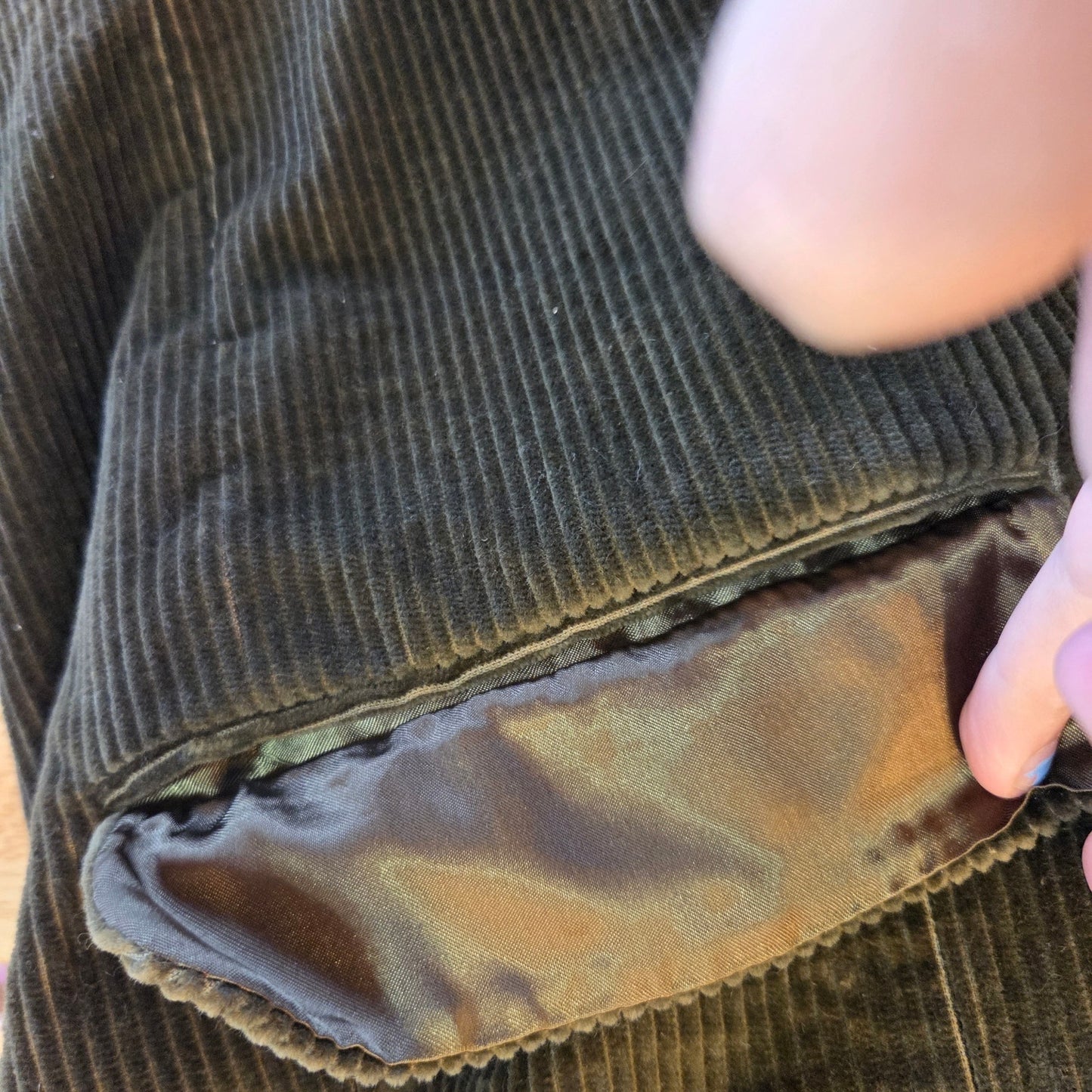 Banana Republic green corduroy large 100% cotton blazer Brown button pocket