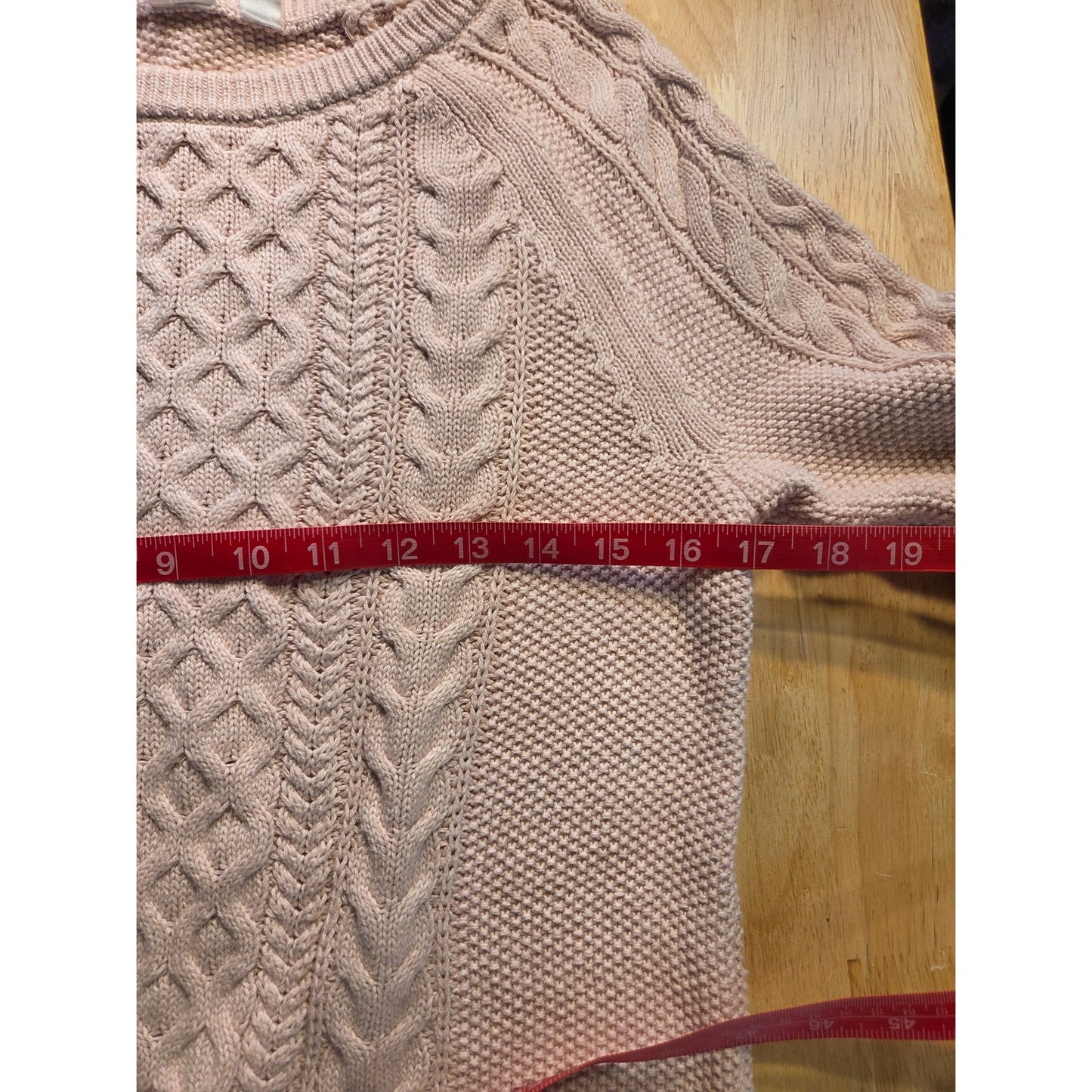 Gap Vintage Baby Pastel Pink Cable Knit Sweater Beautiful Petite Sm 100% Cotton