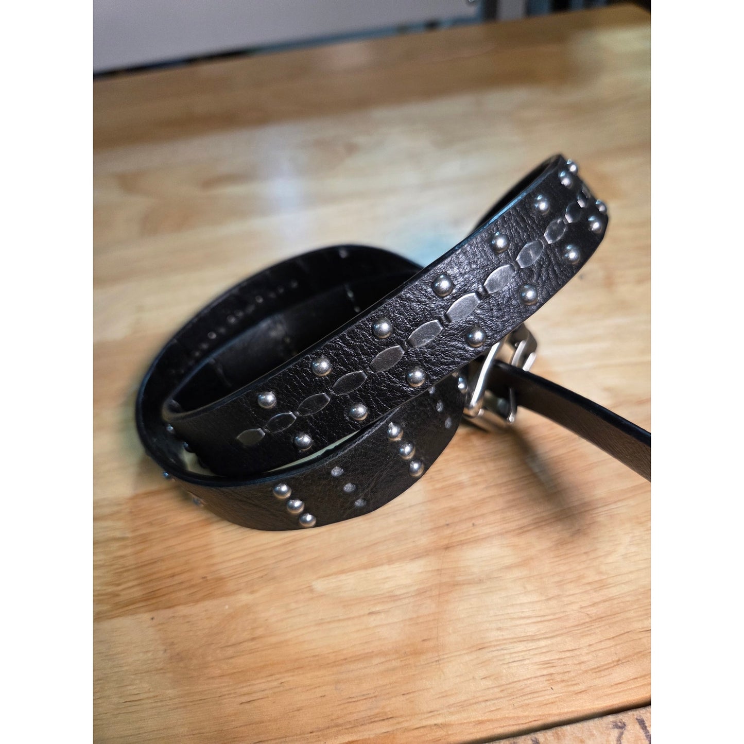 Unbranded black Studded silver Hardware 40 inch belt 1 inch width