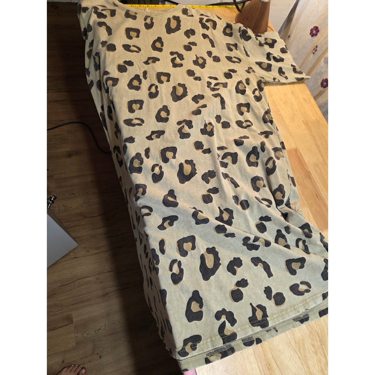 Easel 3x oversized t-shirt dress jersey knit leopard print animal cotton