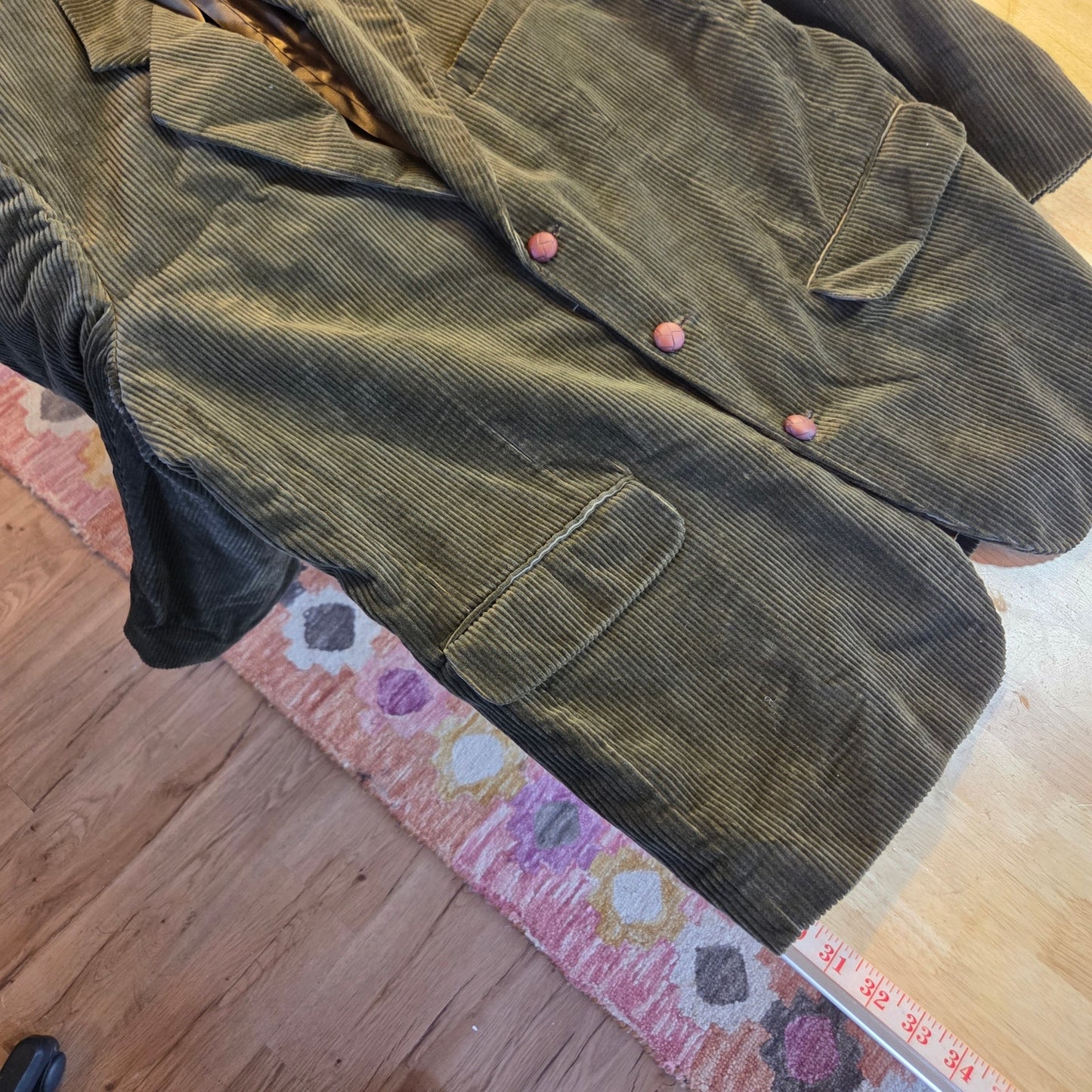 Banana Republic green corduroy large 100% cotton blazer Brown button pocket