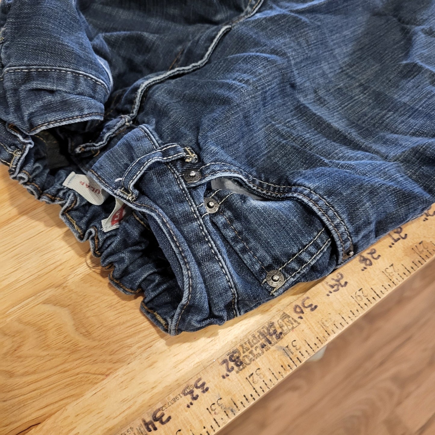Levi's 505 Kids Jeans Size 12 Regular Adjustable Waist Medium Dark Wash
