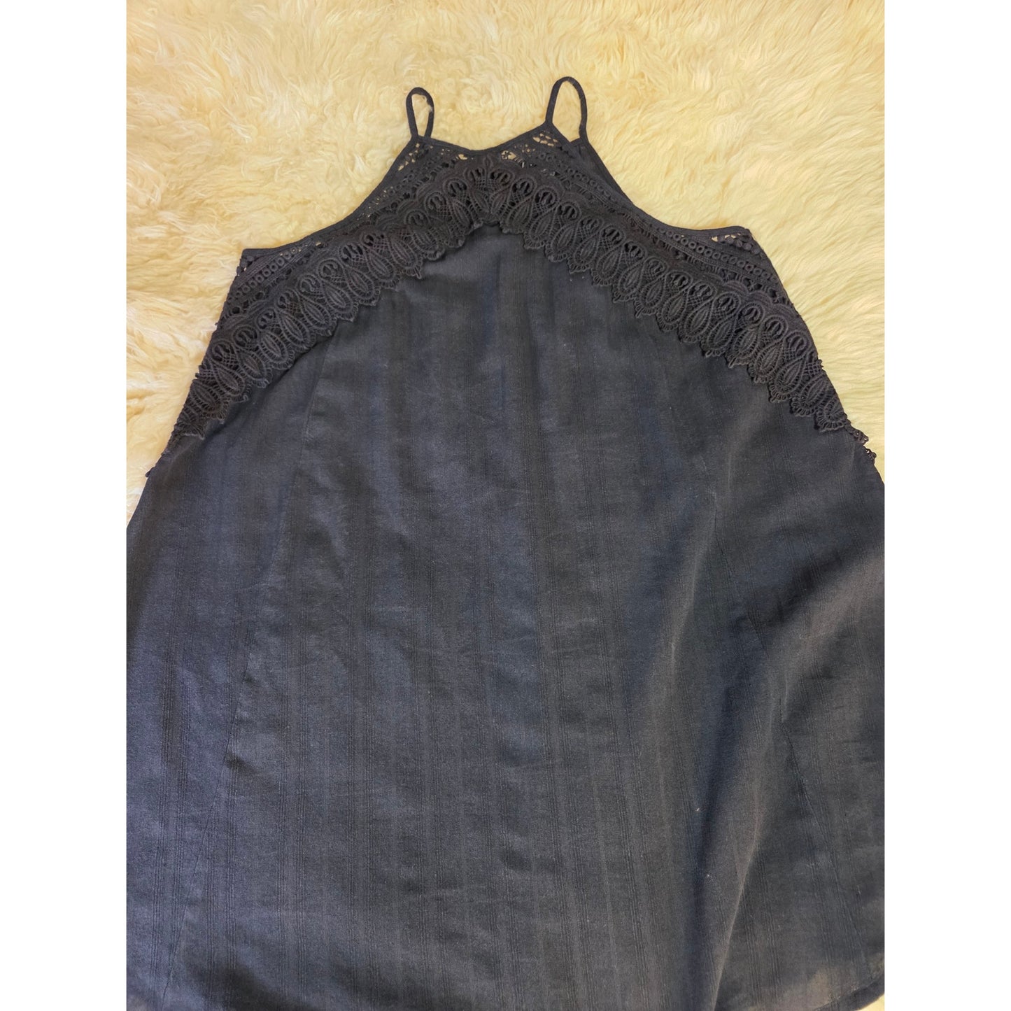 Venus Size 10 Black Spaghetti Strap Mini Dress Lace