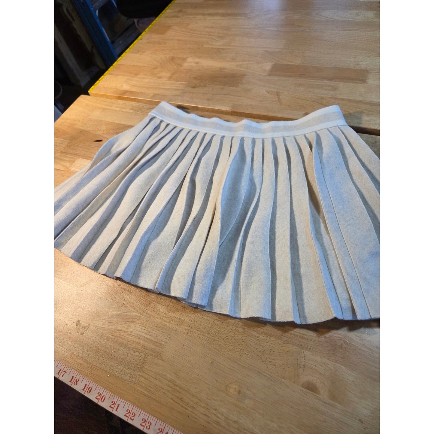 NWT Aerie knit pleaded tennis skirt khaki white stripe contrast extra large