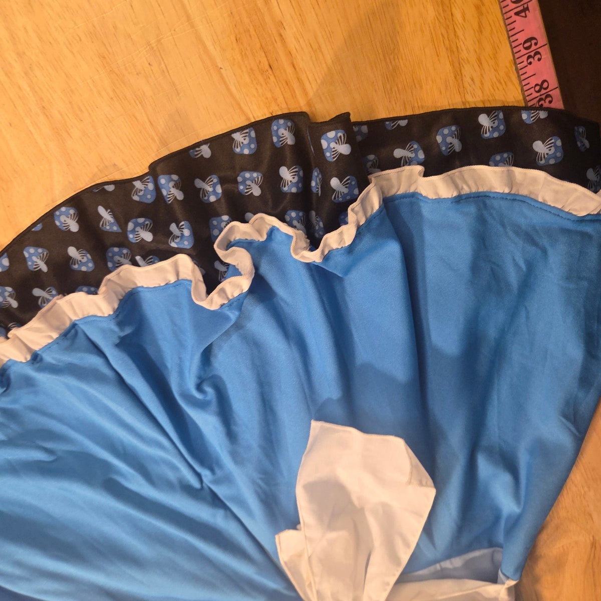 Legs Avenue Blue Mushroom Alice in Wonderland off the shoulder costume tie small