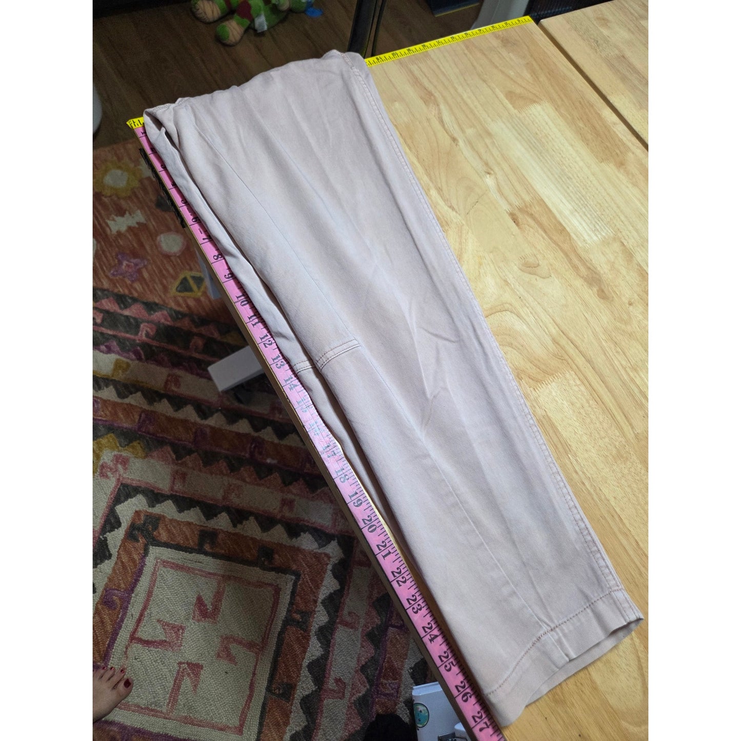 Prana size 8 blush pink nude cropped high water Pedal Pusher pants pockets sz 8