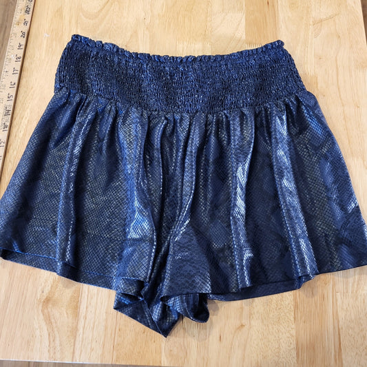 NWT Fab'rik Elastic Waist Slinky Animal Print Blue 28" Waist Soft