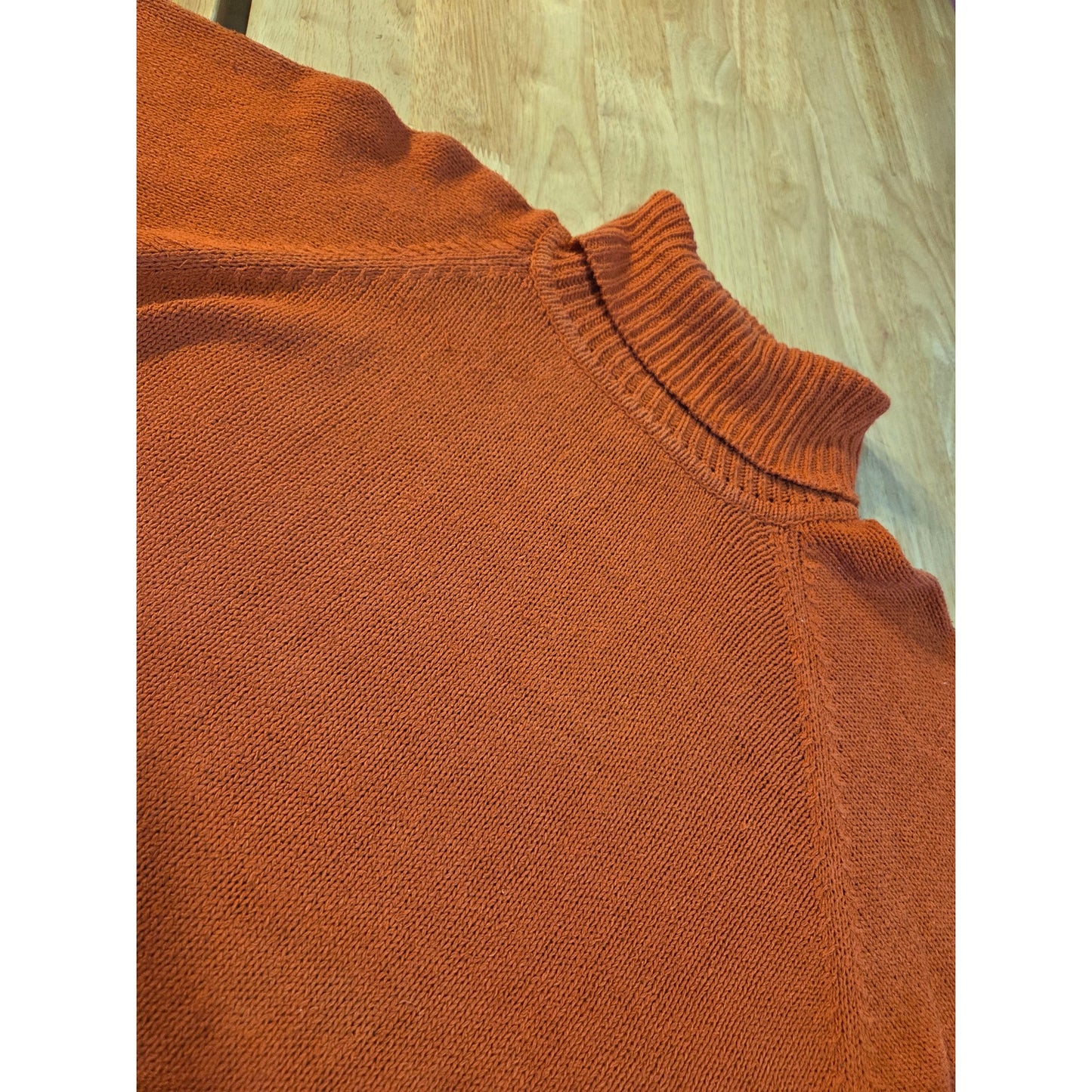 Winter silks vintage silk knit orange turtleneck sweater close close-knit medium