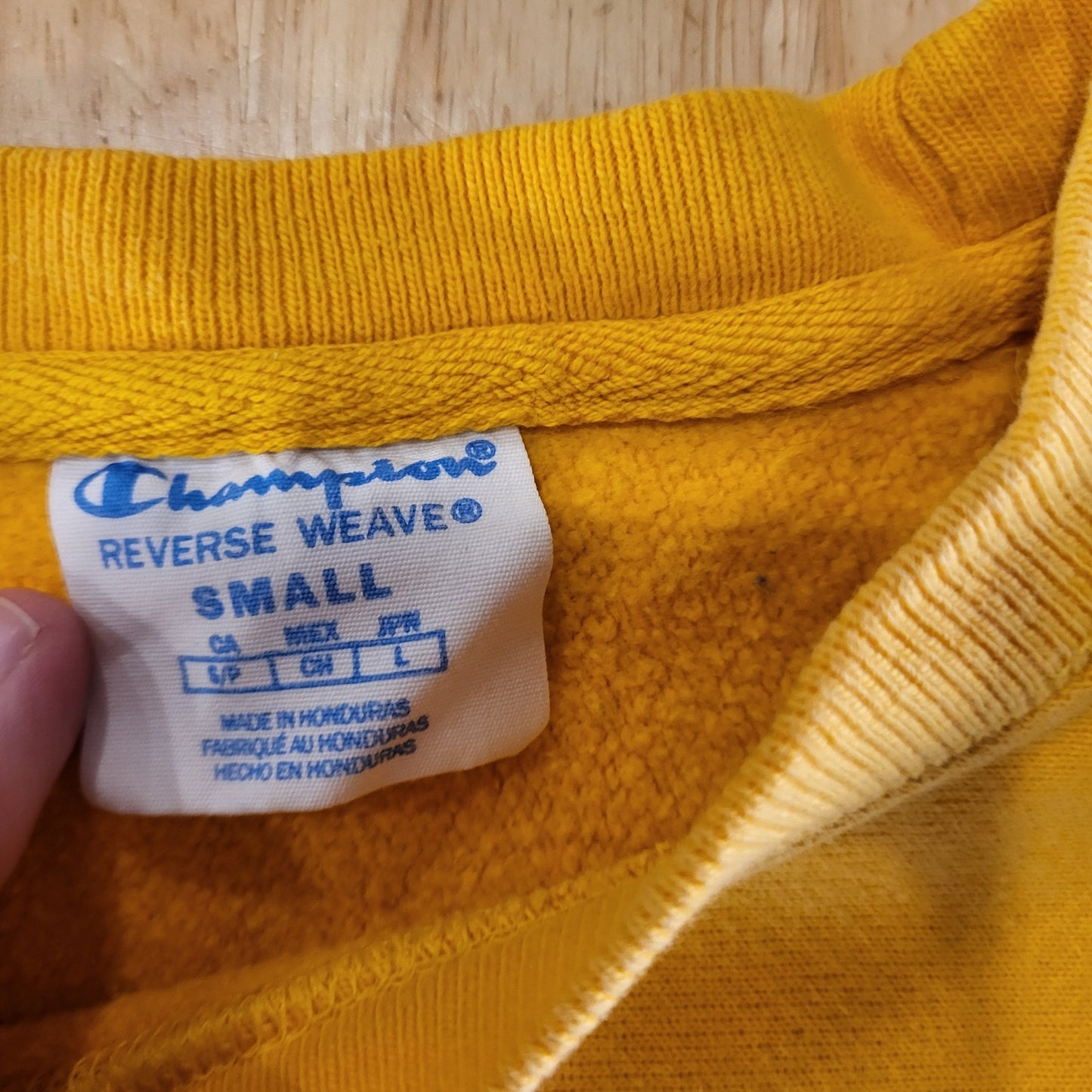 Champion Heavy Weight Terry Pullover Mustard Yellow Sweatshirt Small