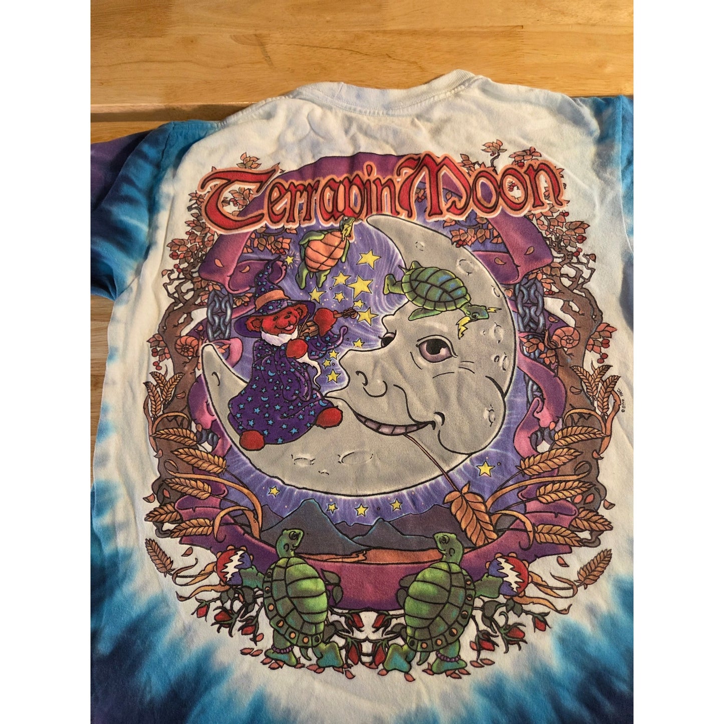 Vintage Liquid Blue Tie Dyed The Grateful Dead Terrapin Moon Sm Purple Blue