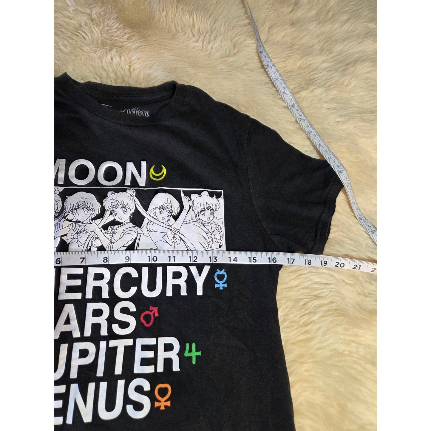 Sailor Moon 100% cotton black T-shirt small anime Japanese black