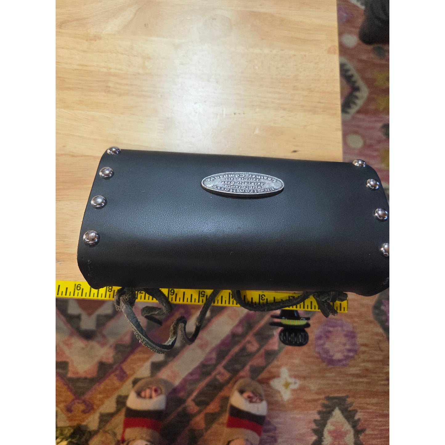 The Iron Horse leather company made in America motorcycle bag black leather
