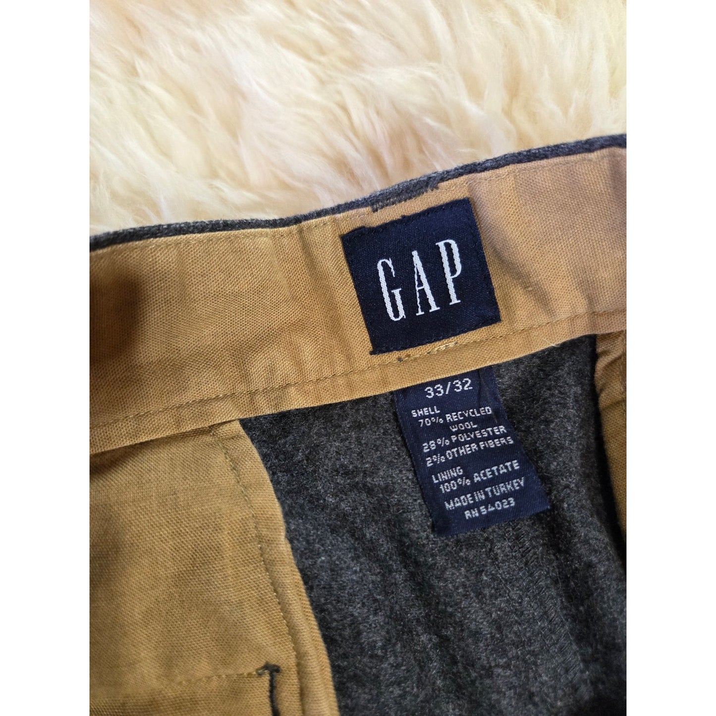 Gap 33/32 Recycled Wool Gray Men's Trousers Pockets