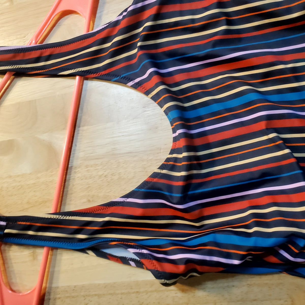 UNBRANDED PRIMARY COLOR STRIPED ONE PIECE BATHING SUIT SMALL