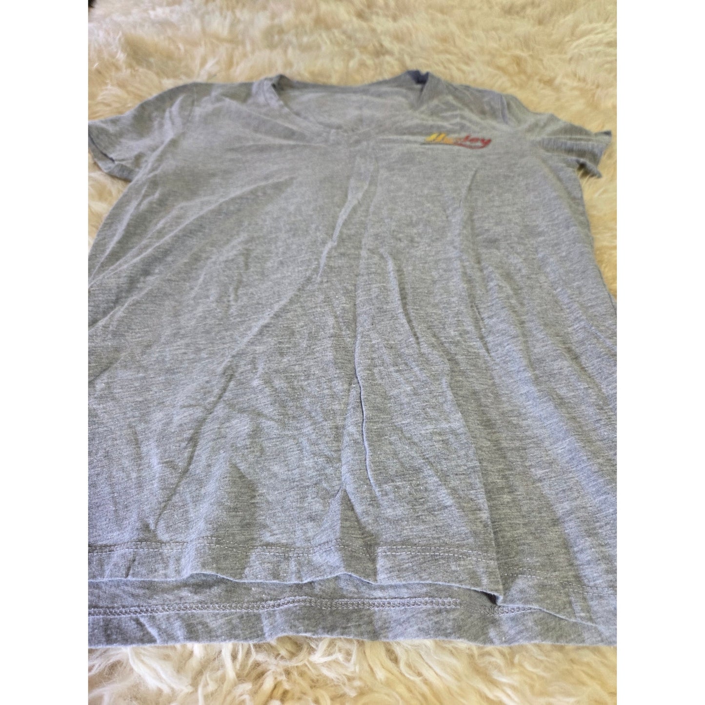 Hurley Heather Gray V-neck t-shirt floral Graphic Small