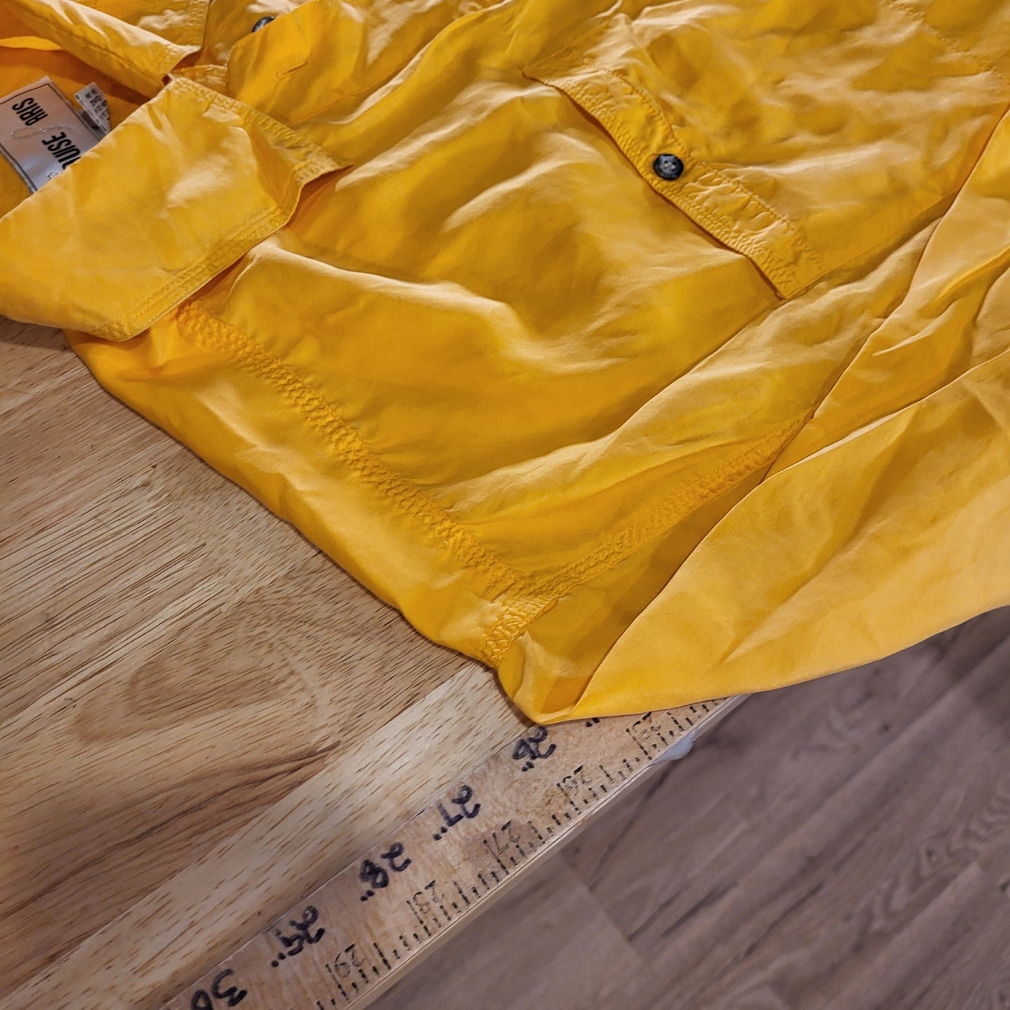 Vintage Louise Paris Mustard Yellow 100% Silk Collared Button Down Small
