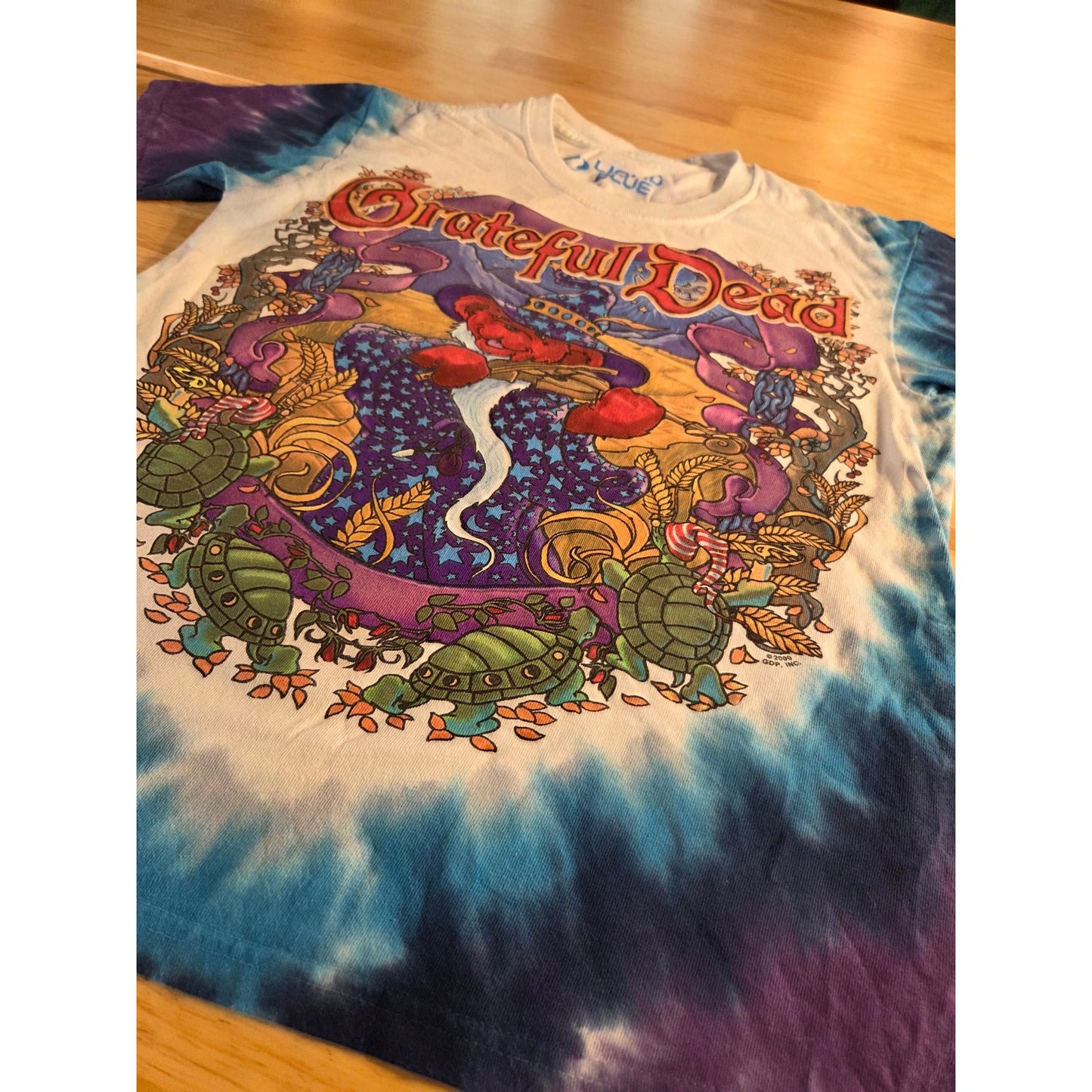 Vintage Liquid Blue Tie Dyed The Grateful Dead Terrapin Moon Sm Purple Blue