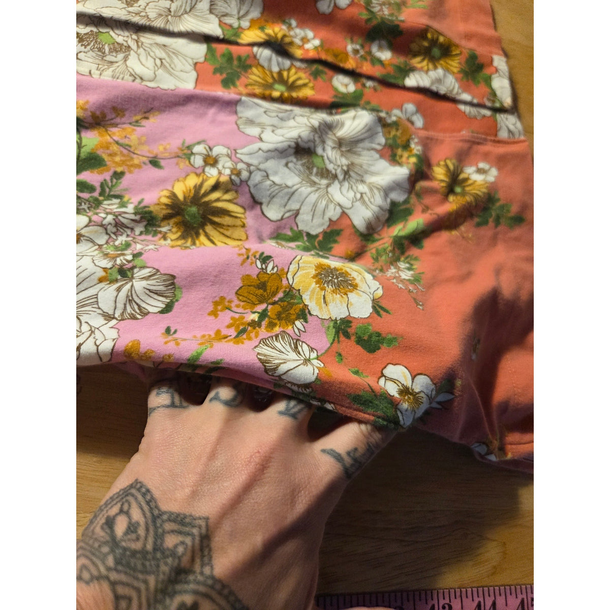 Isaac Mizrahi Jersey knit floral robe cotton XS