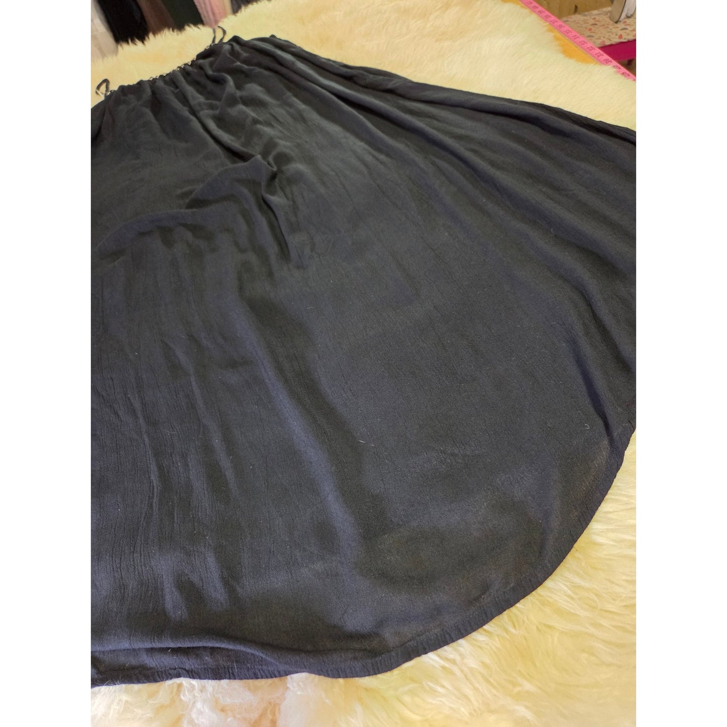 Maurice's Black Spaghetti Strap Dress Silver Studded Neckline Midi Large