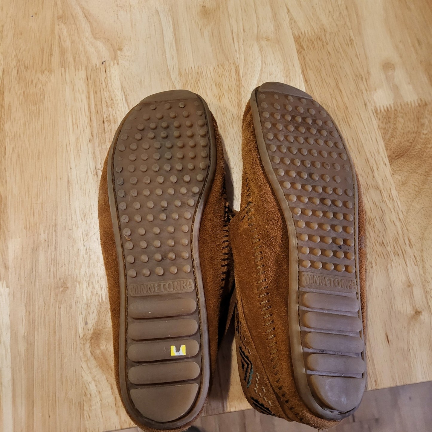 Minnetonka Brown Suede Leather Ankle Moccasins Size 11
