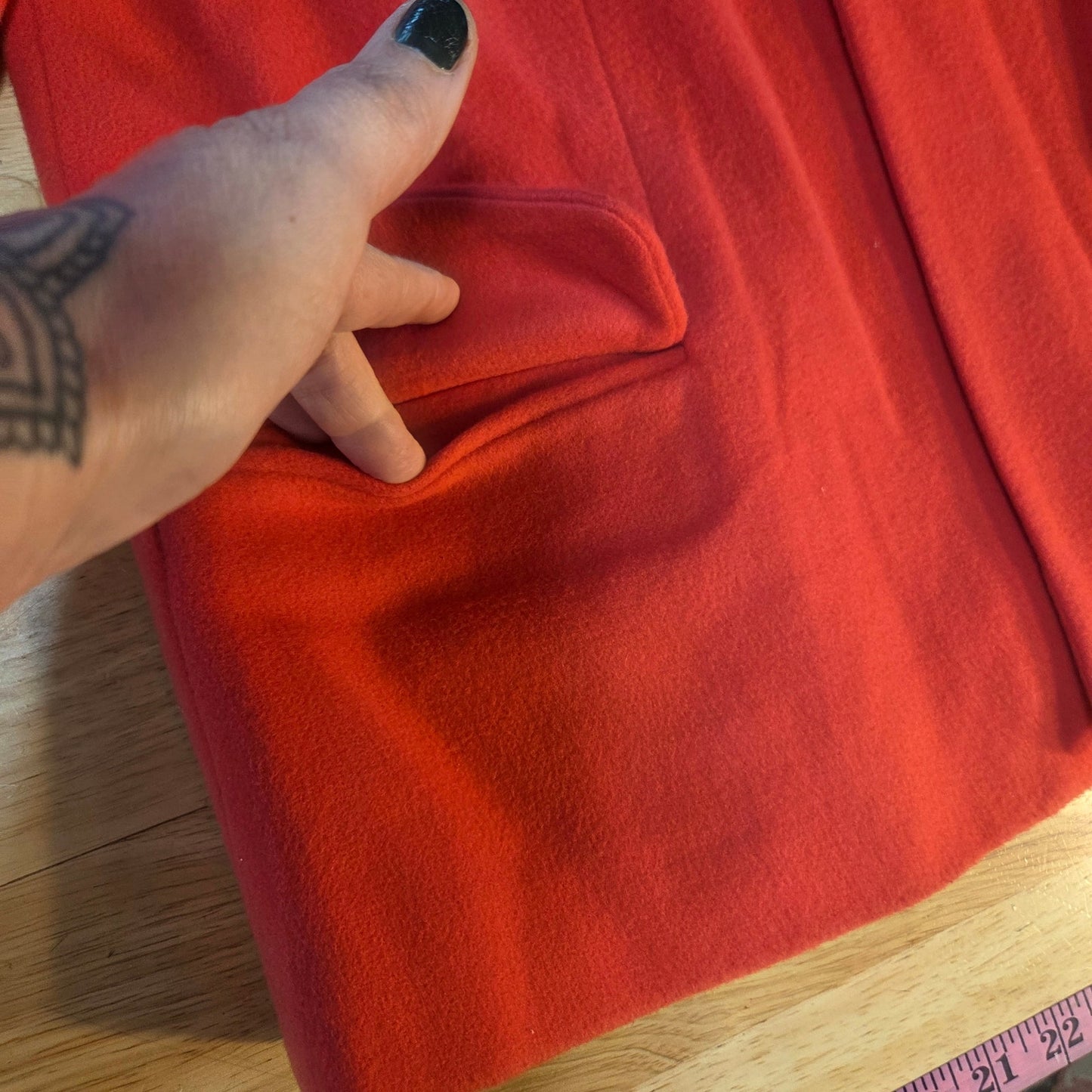 Loubin red cashmere wool blend jacket vintage waist cut 20" pit to pit size 8