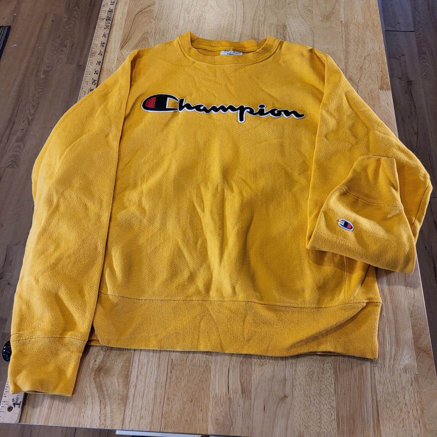 Champion Heavy Weight Terry Pullover Mustard Yellow Sweatshirt Small