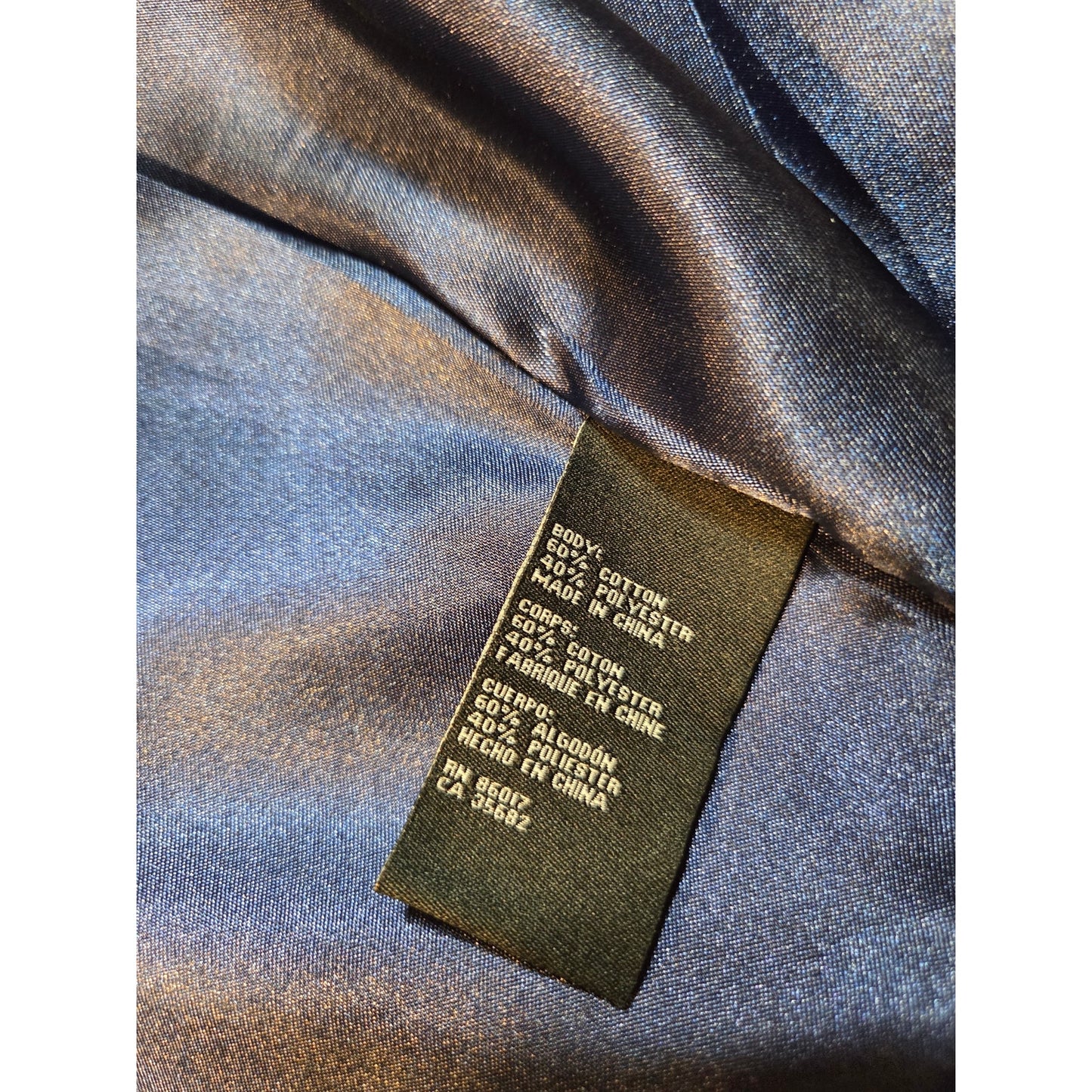Bebe navy blue double breasted wide collar knee length Overcoat satin size sml