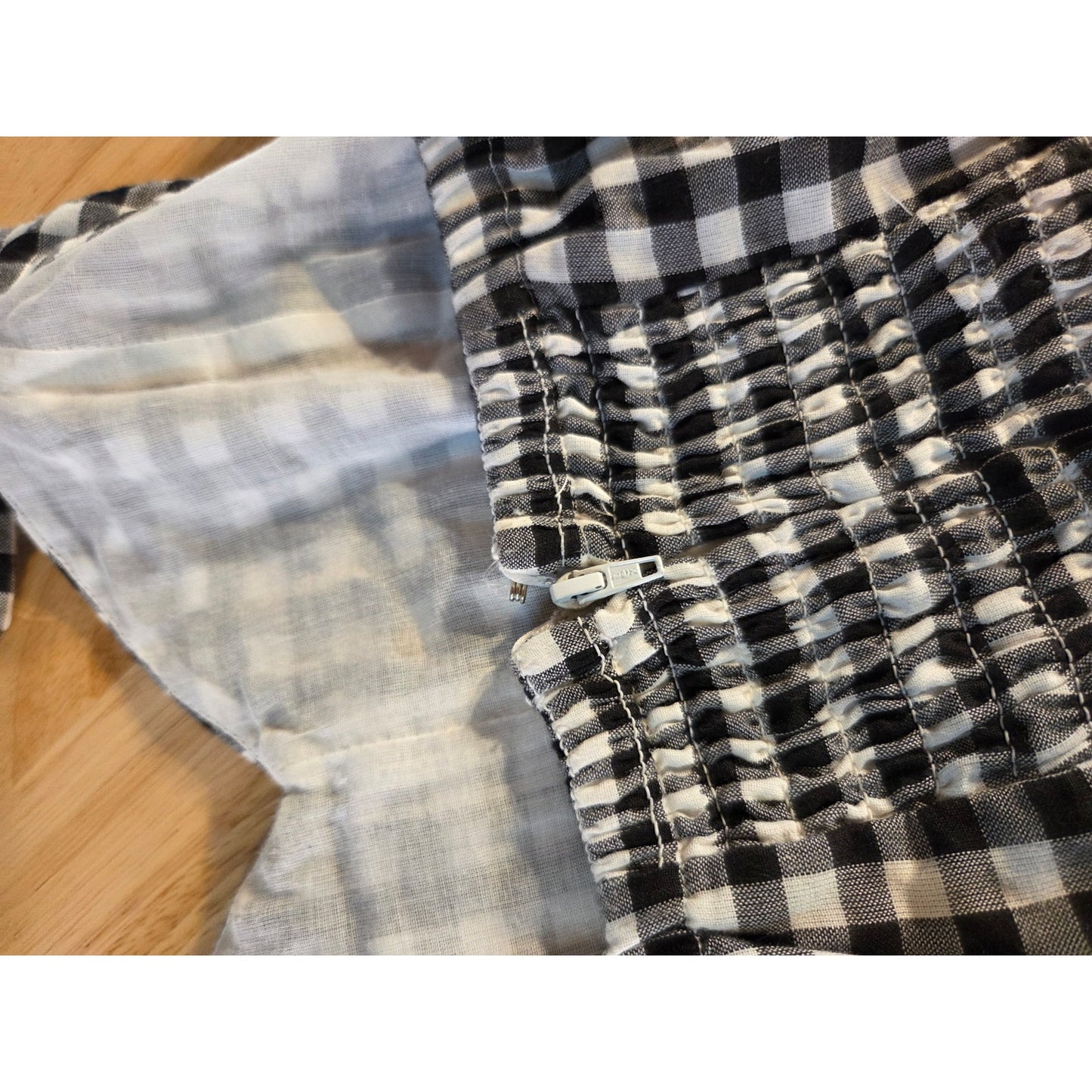 Boston Proper Black & White Gingham Sleeveless Princess Neckline Linen Jumpsuit