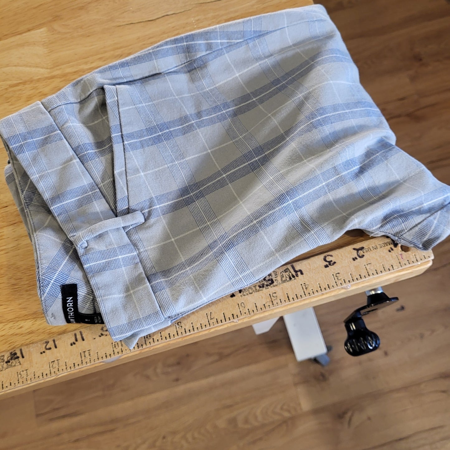 41 Hawthorn Gray Plaid Straight Pants Cotton Viscos Size 8