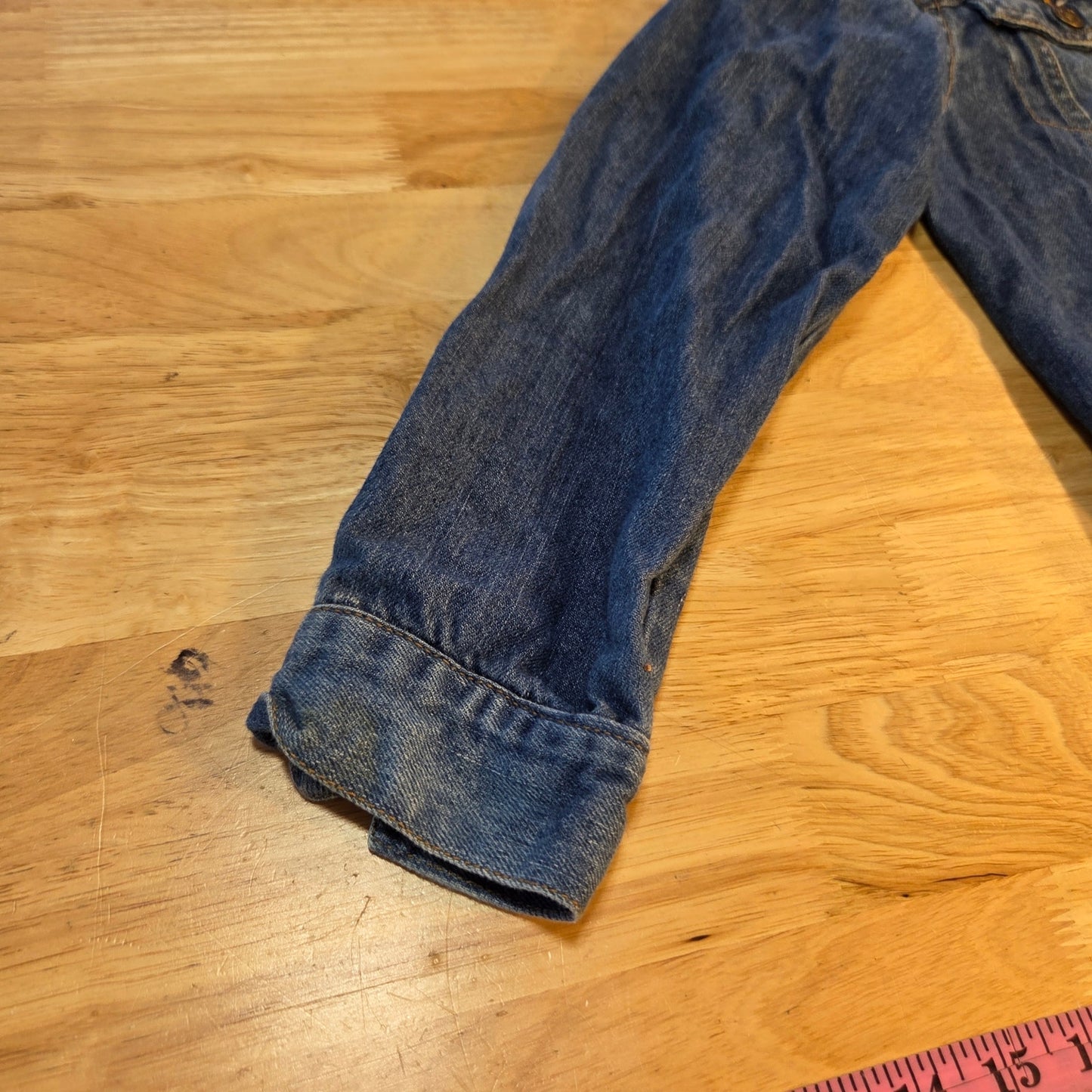 Route 66 Kids Denim Jean Jacket Size 10/12 Pockets Buttons 18" P2P