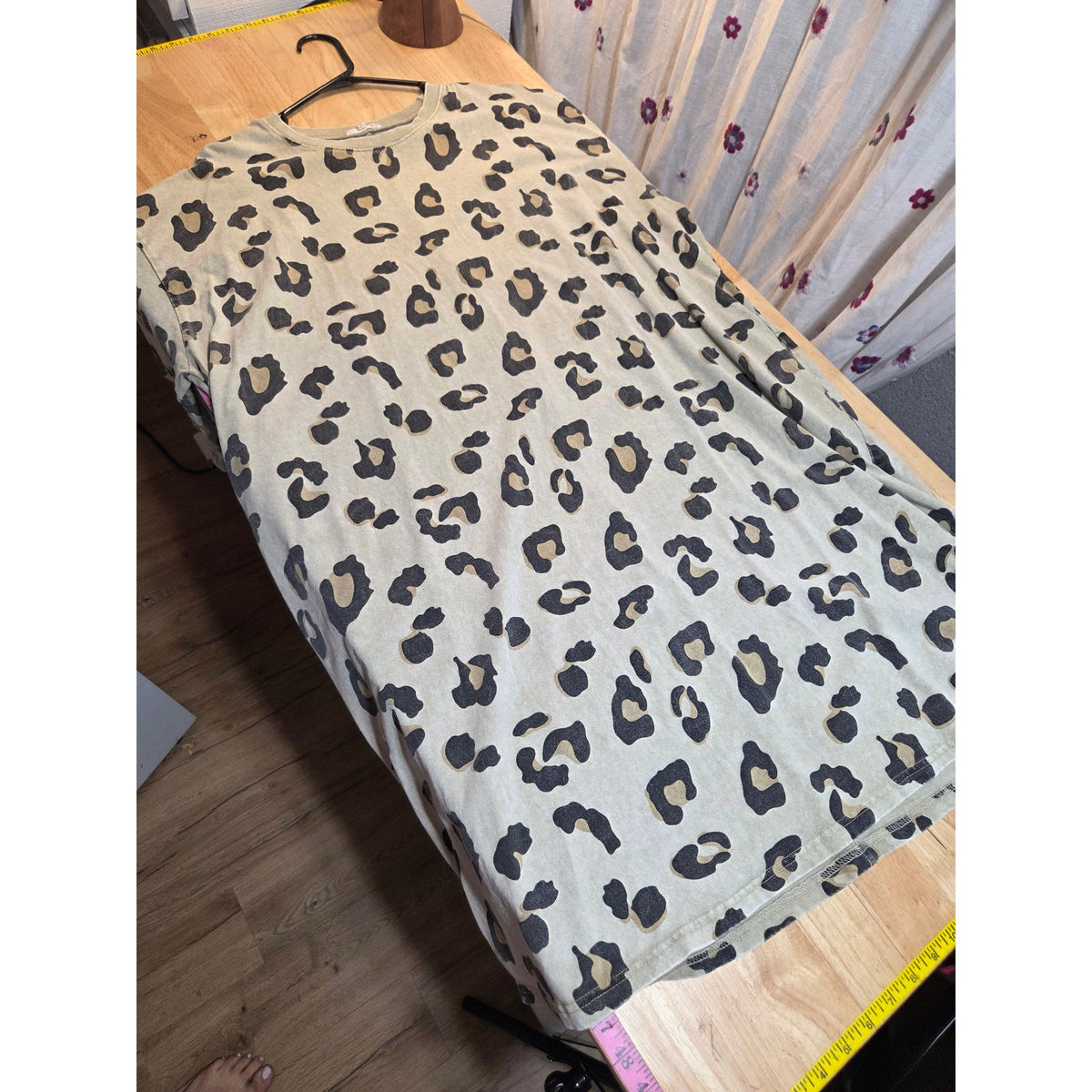 Easel 3x oversized t-shirt dress jersey knit leopard print animal cotton
