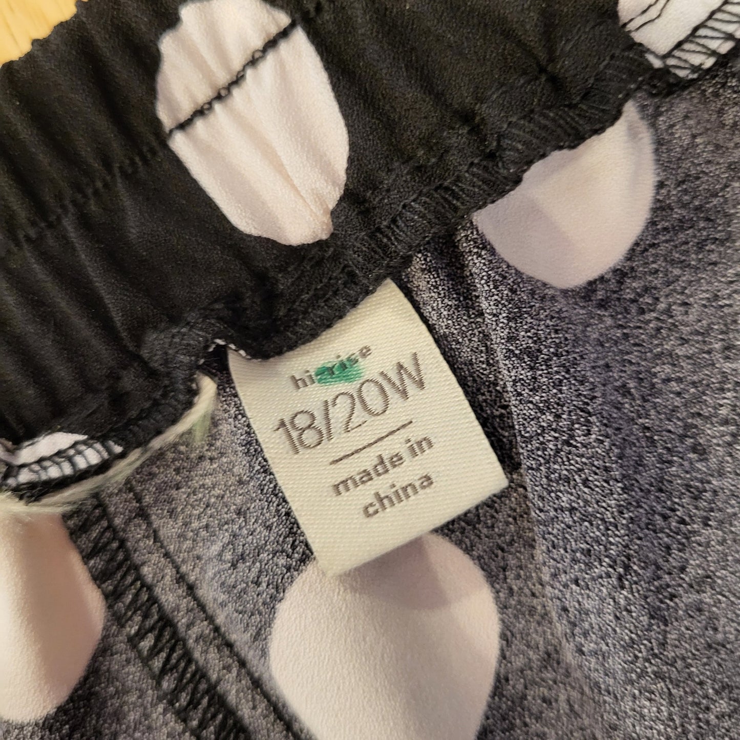Black & White Wide Leg Capri Pants Elastic Waist 18/20W 38" Waist