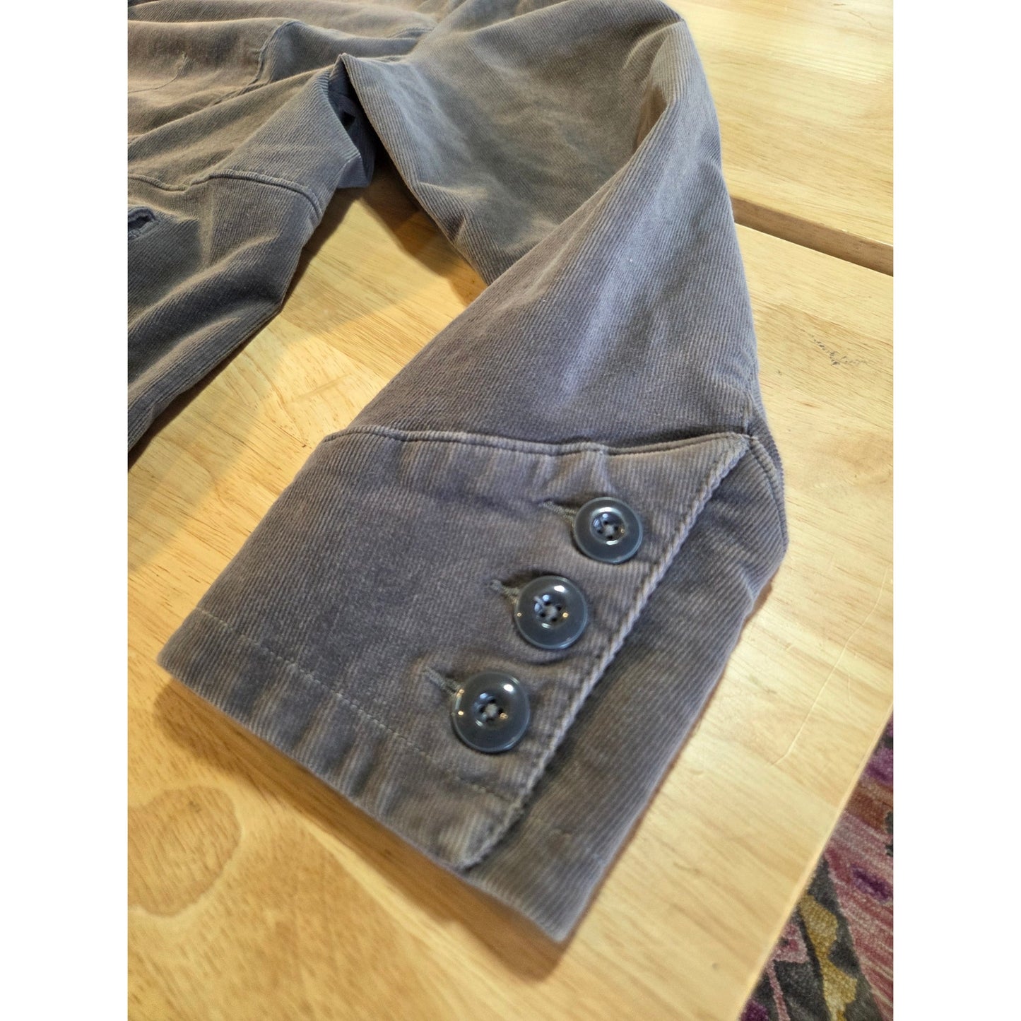 Lane Bryant 2024 w 100% cotton gray corduroy blazer coat pockets tailored