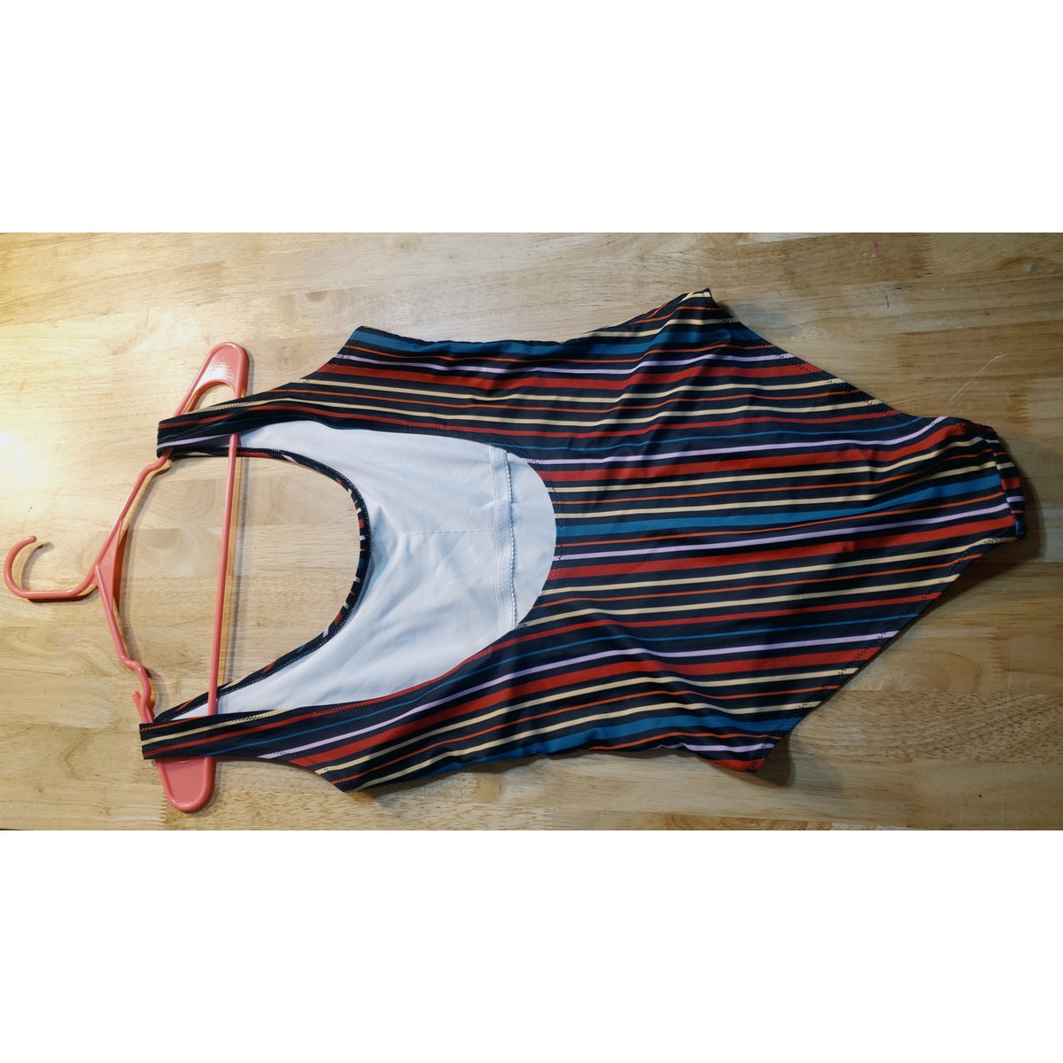 UNBRANDED PRIMARY COLOR STRIPED ONE PIECE BATHING SUIT SMALL