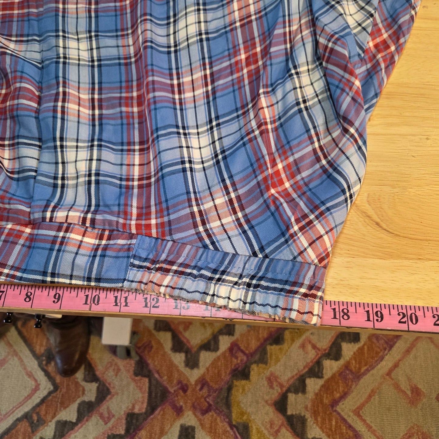Est. 1946 Cato's Elastic Waist Tissue Hem Red White Blue Plaid Thin Flowy Large