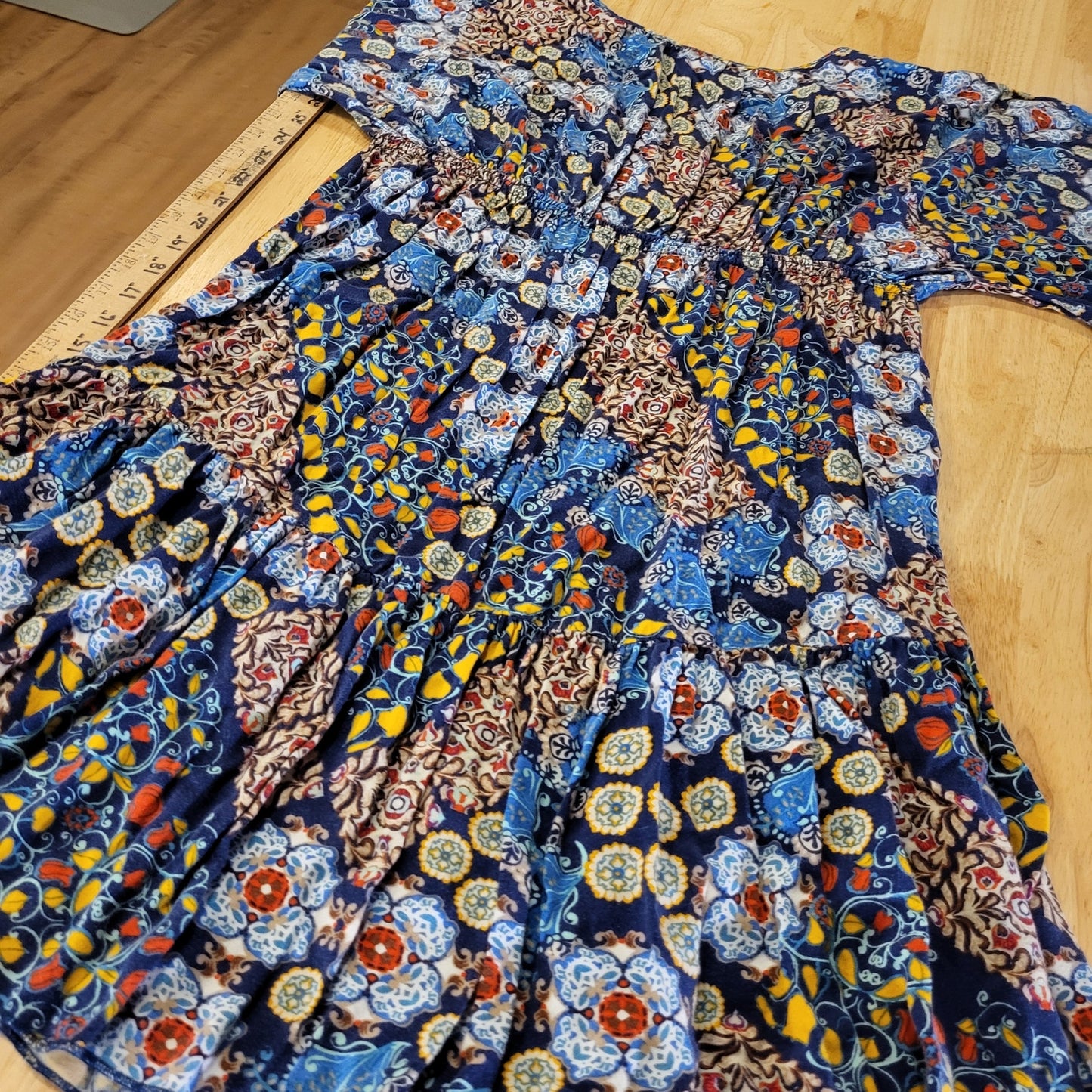 Live and Let Live Bohemian Dress Fringe Sleeve Size Small