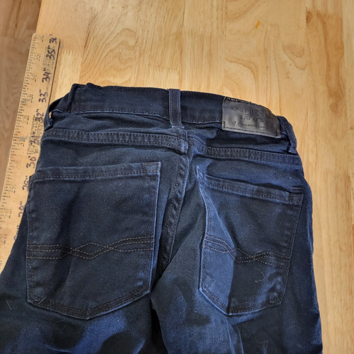 Levi's Denizen 216 Skinny Fit Black Kids Size 12 Adjustable Waist Jeans