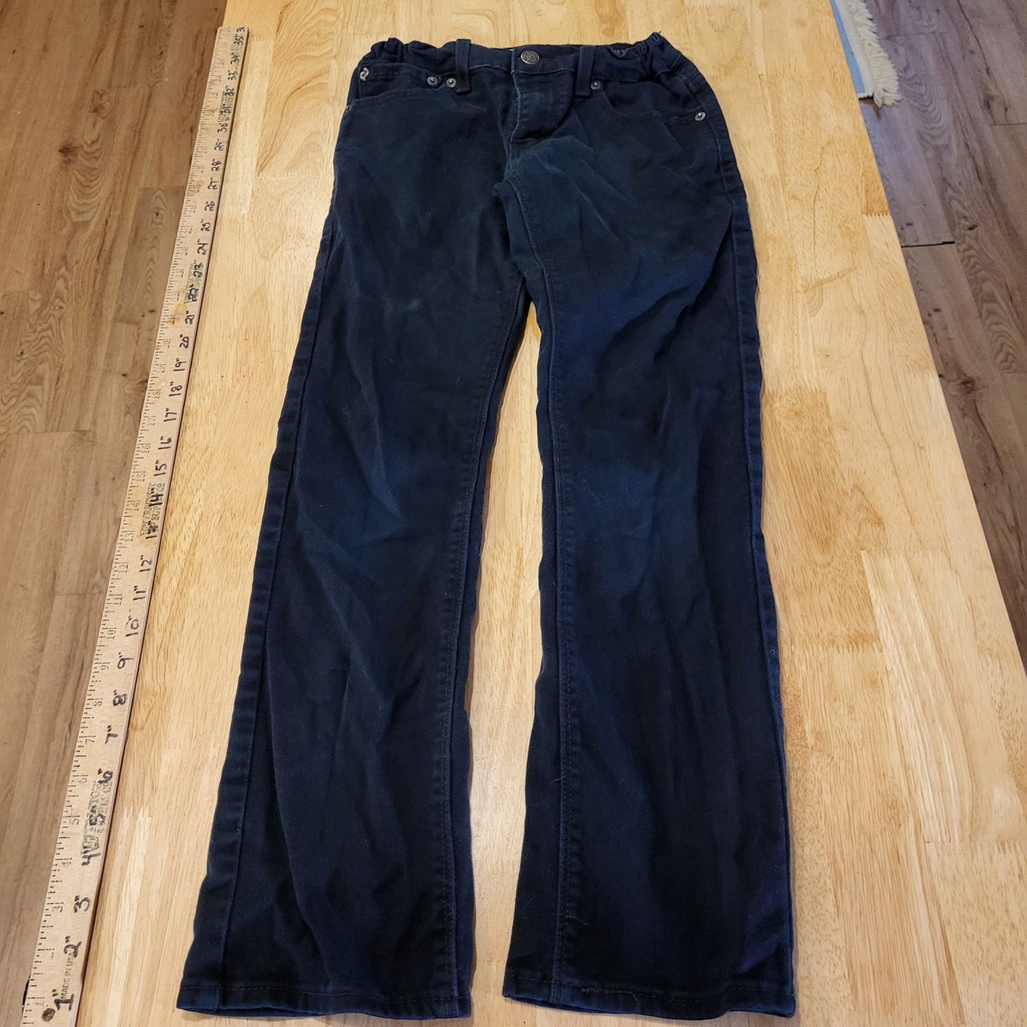 Levi's Denizen 216 Skinny Fit Black Kids Size 12 Adjustable Waist Jeans