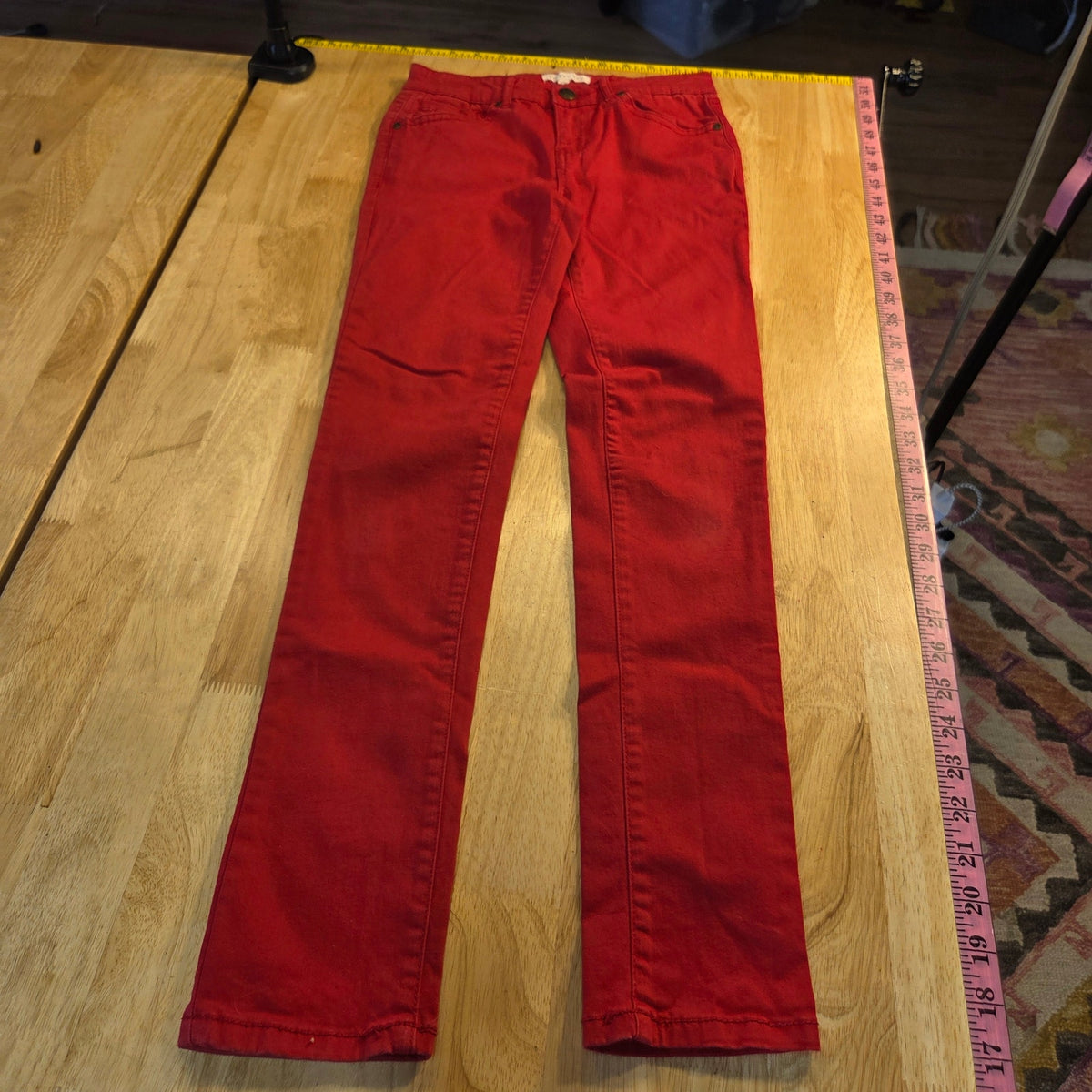 Copper Key Red Size 10 Straight Leg Skinny Jeans 10" Rise 24" Waist