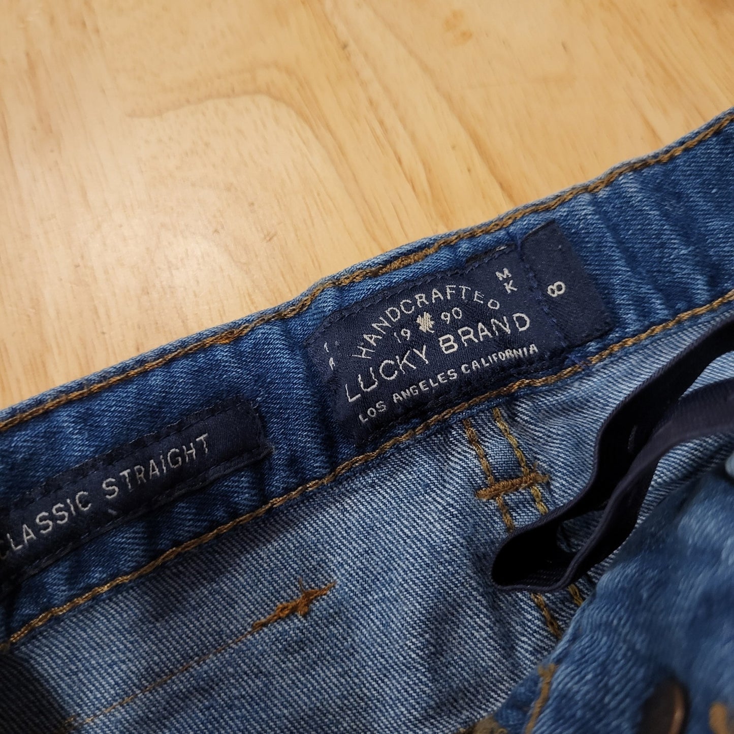 Lucky Brand Classic Straight Adjustable Waist Medium Wash Jeans Size 8