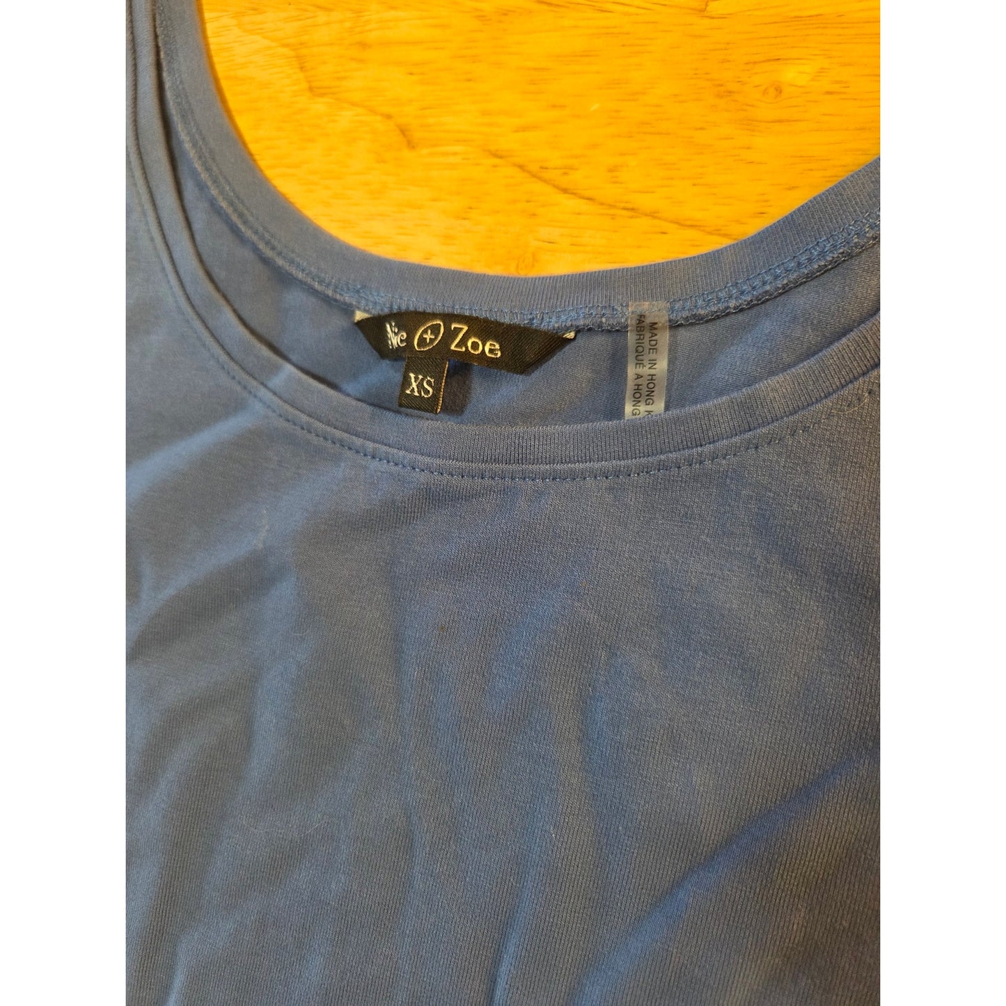 Nic + Zoe blue cotton tank top stretch extra small