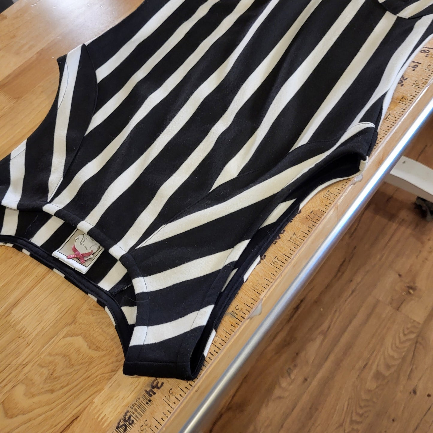 Yoana Baraschi Black & White Striped Bodycon Midi Pencil Dress Pocket Sleeveless