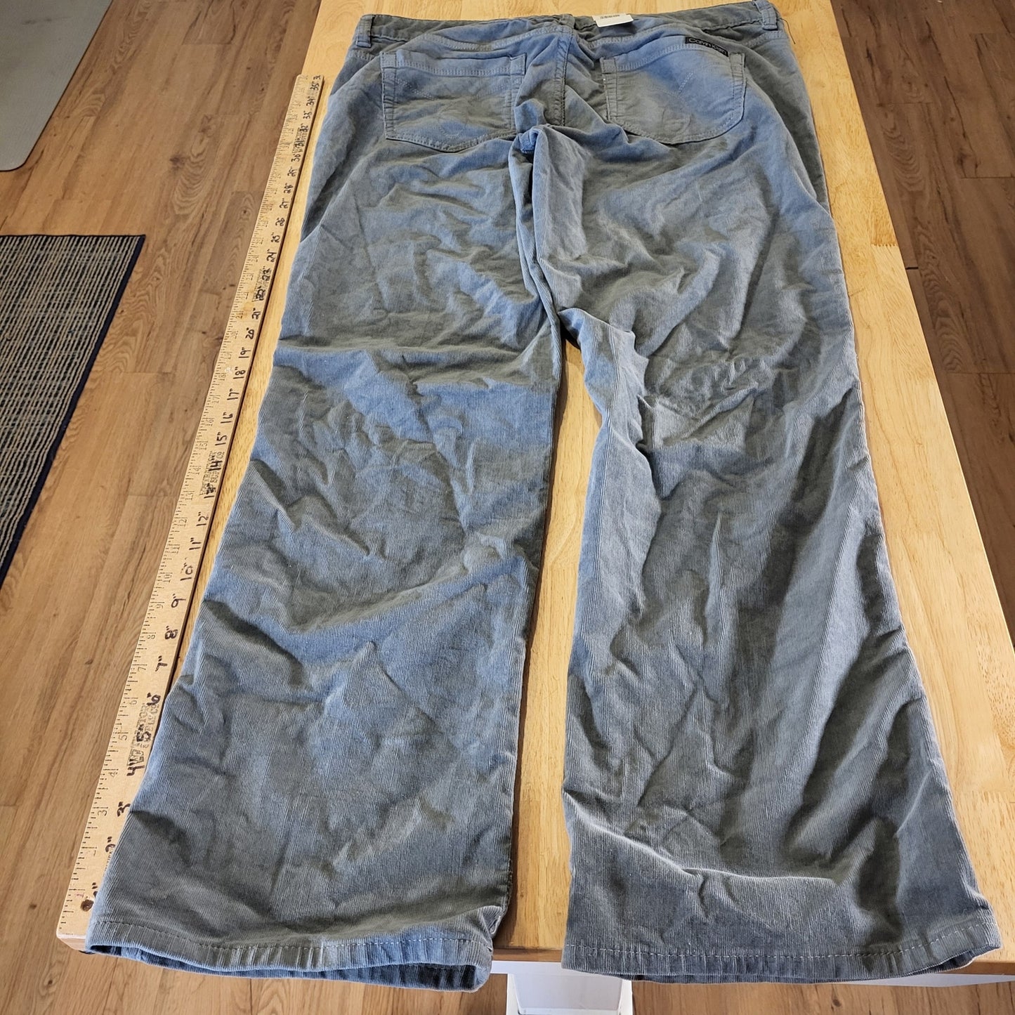 NWT Calvin Klein Jeans Gray Corduroy Straight Leg Sz. 16 Cotton Stretch