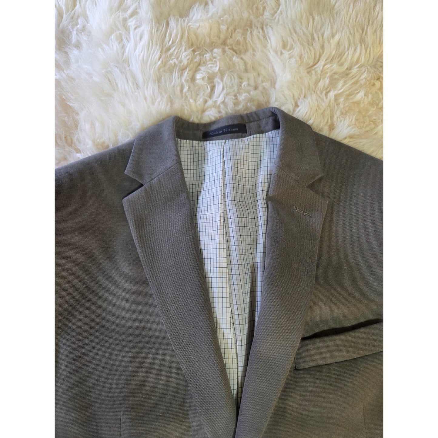 Polo Ralph Lauren Gray Beige Sport Coat Blazer Suit Jacket 22" P2P 31" long