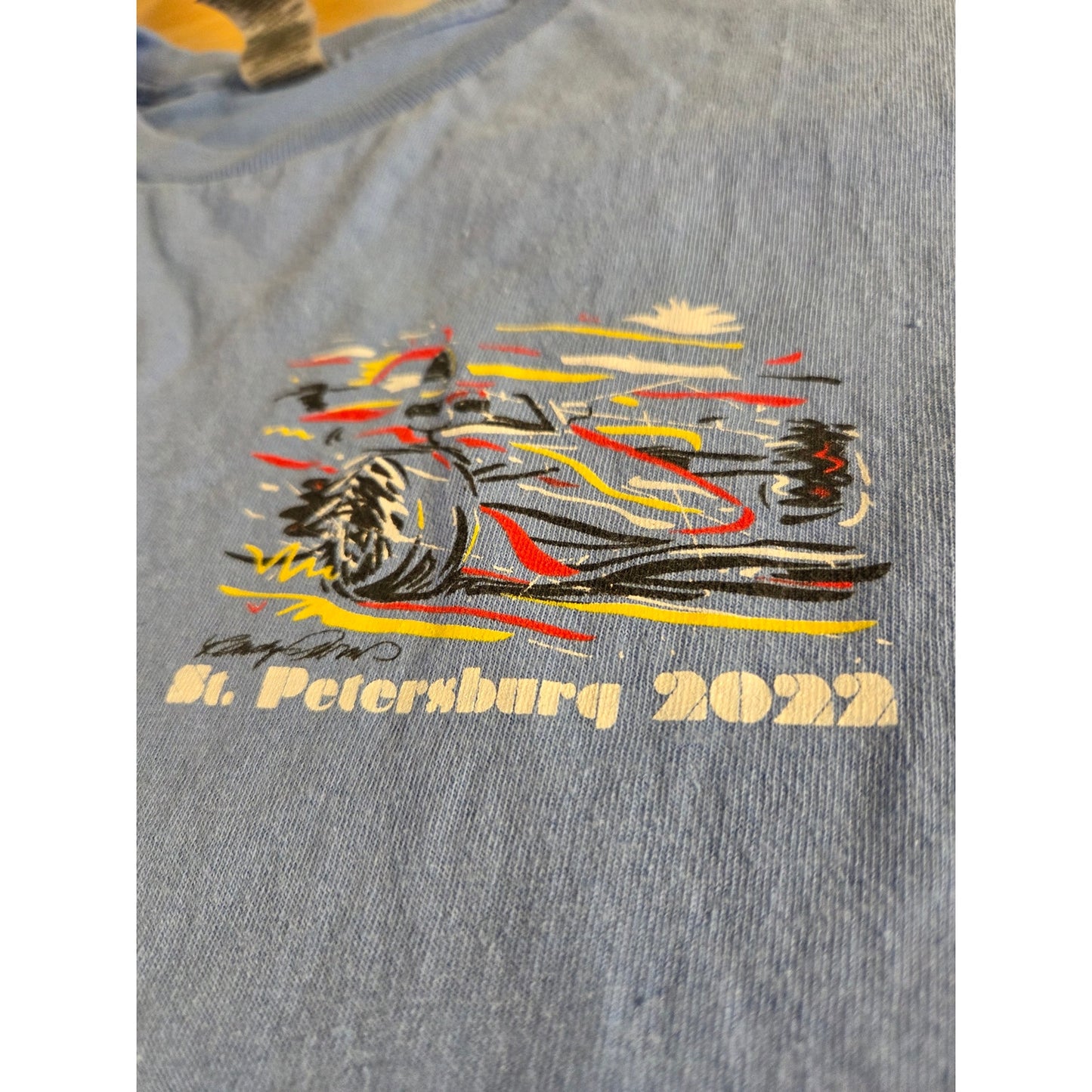 St. Petersburg 2022 Blue Cotton Formula One Race T-shirt Gilden Medium